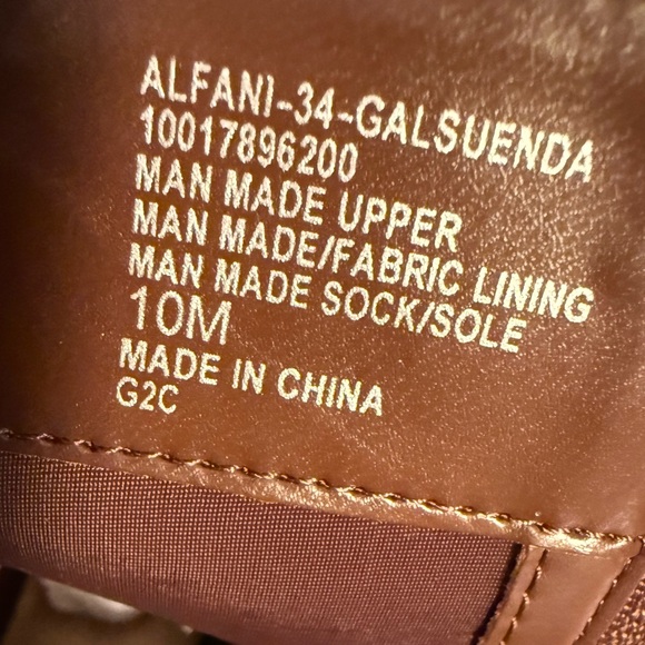 Alfani NWT Sz 10 Chic Brown Vegan Leather Platform Block Heeled Boots (SH115) - Picture 11 of 12